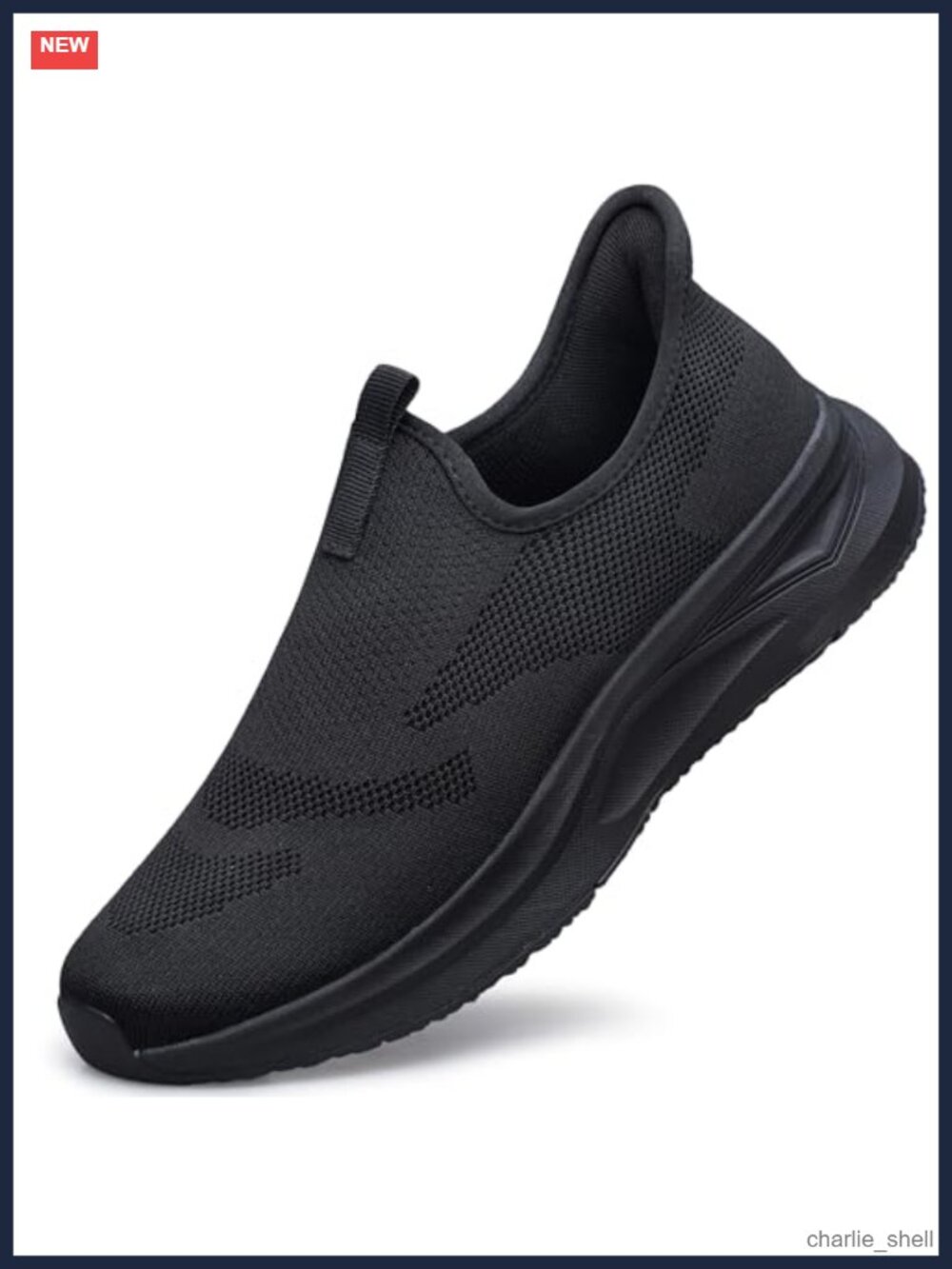 Men's Hands Free Slip On Laceless Knit Walking Shoes Non Slip Sneakers